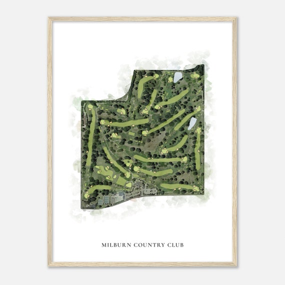 Milburn Country Club Kansas Classic Watercolor Map Golfer Gift Golf Wall Art Golf Poster Print Course Layout