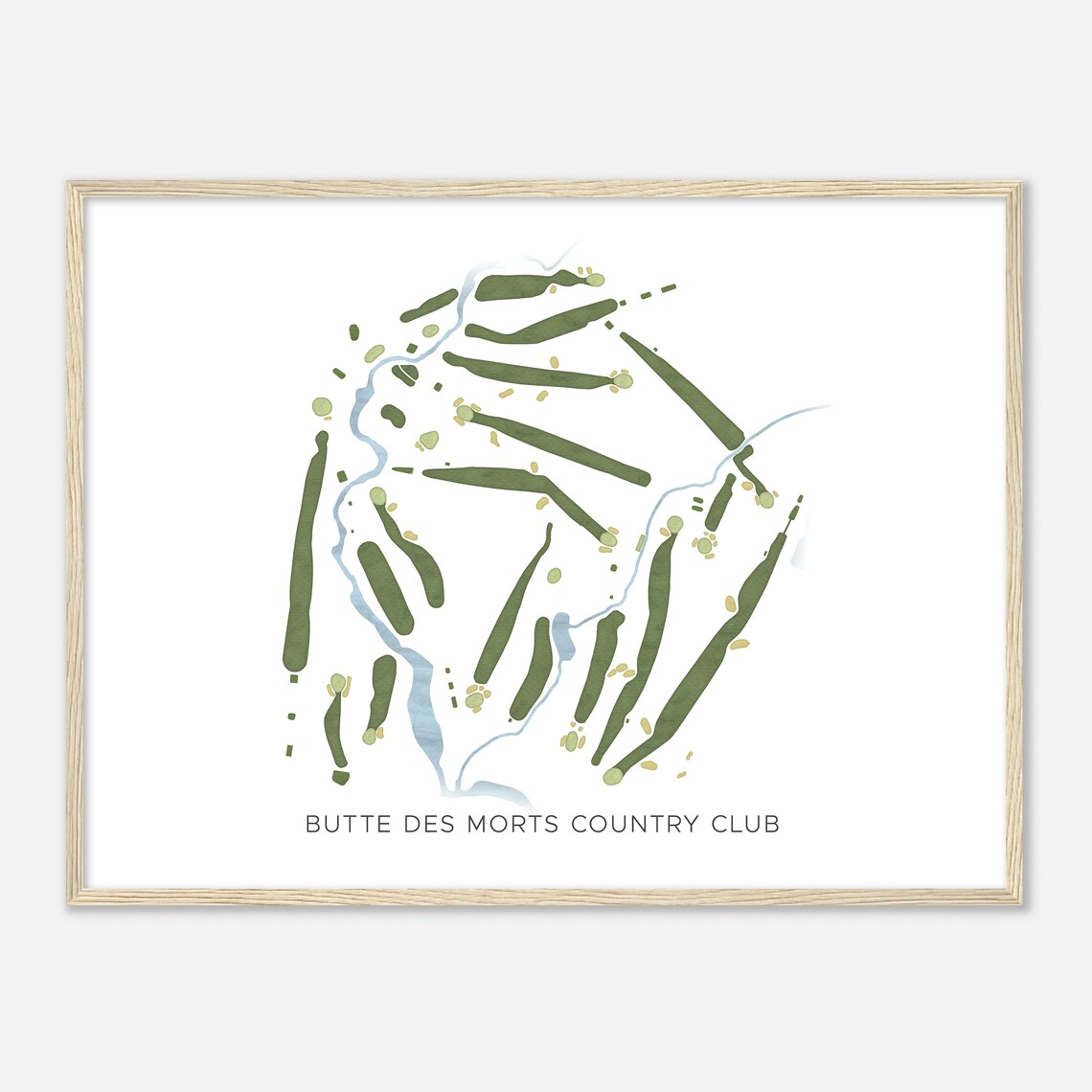 Butte Des Morts Country Club Poster Minimalist Golf Map Gift