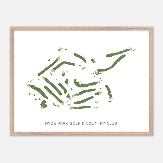 Hyde Park Golf Country Club In Cincinnati Ohio Modern Watercolor Map Golfer Gift Golf Wall Art Golf Poster Print Course Layout