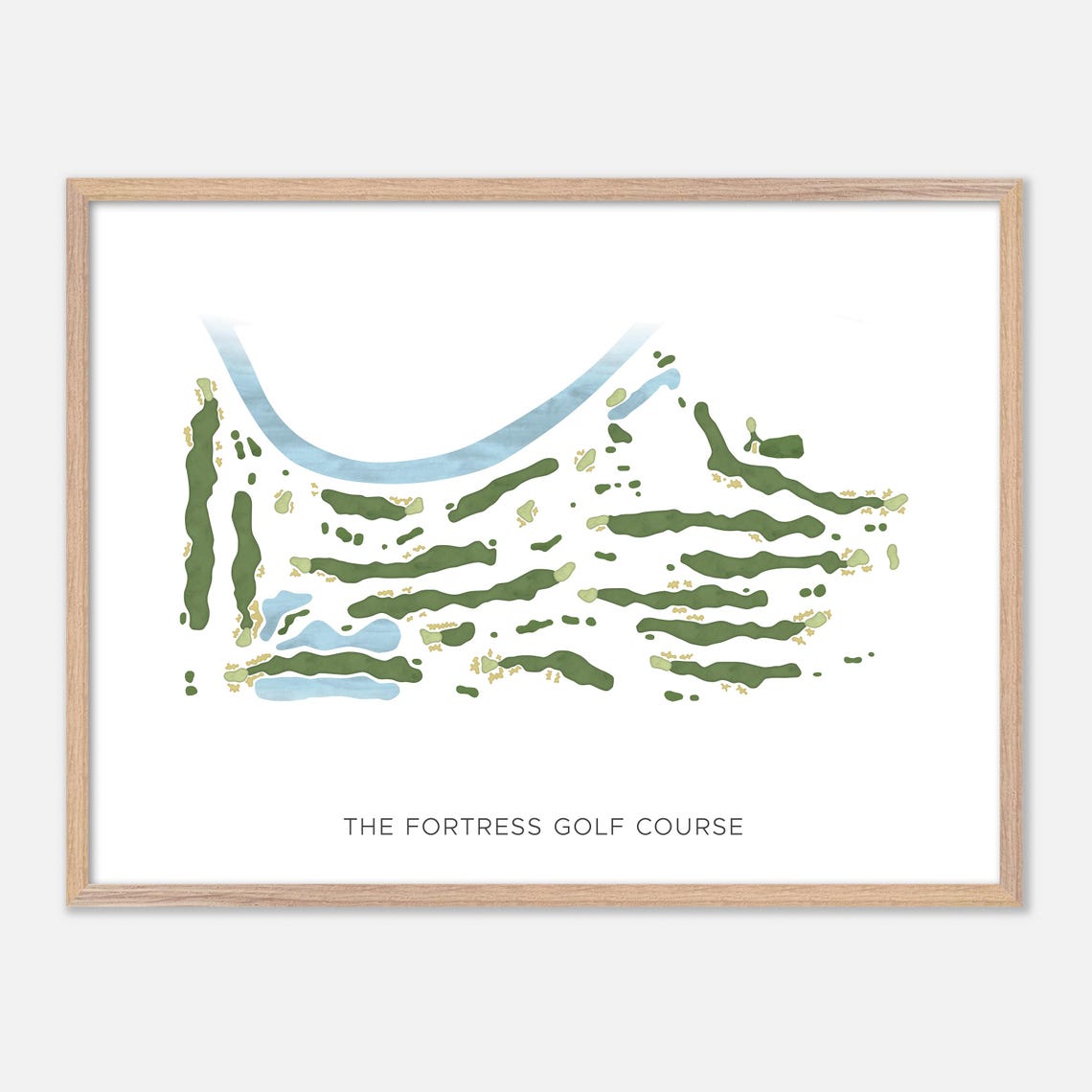 The Fortress Golf Course Michigan Modern Minimalist Golf Map Poster