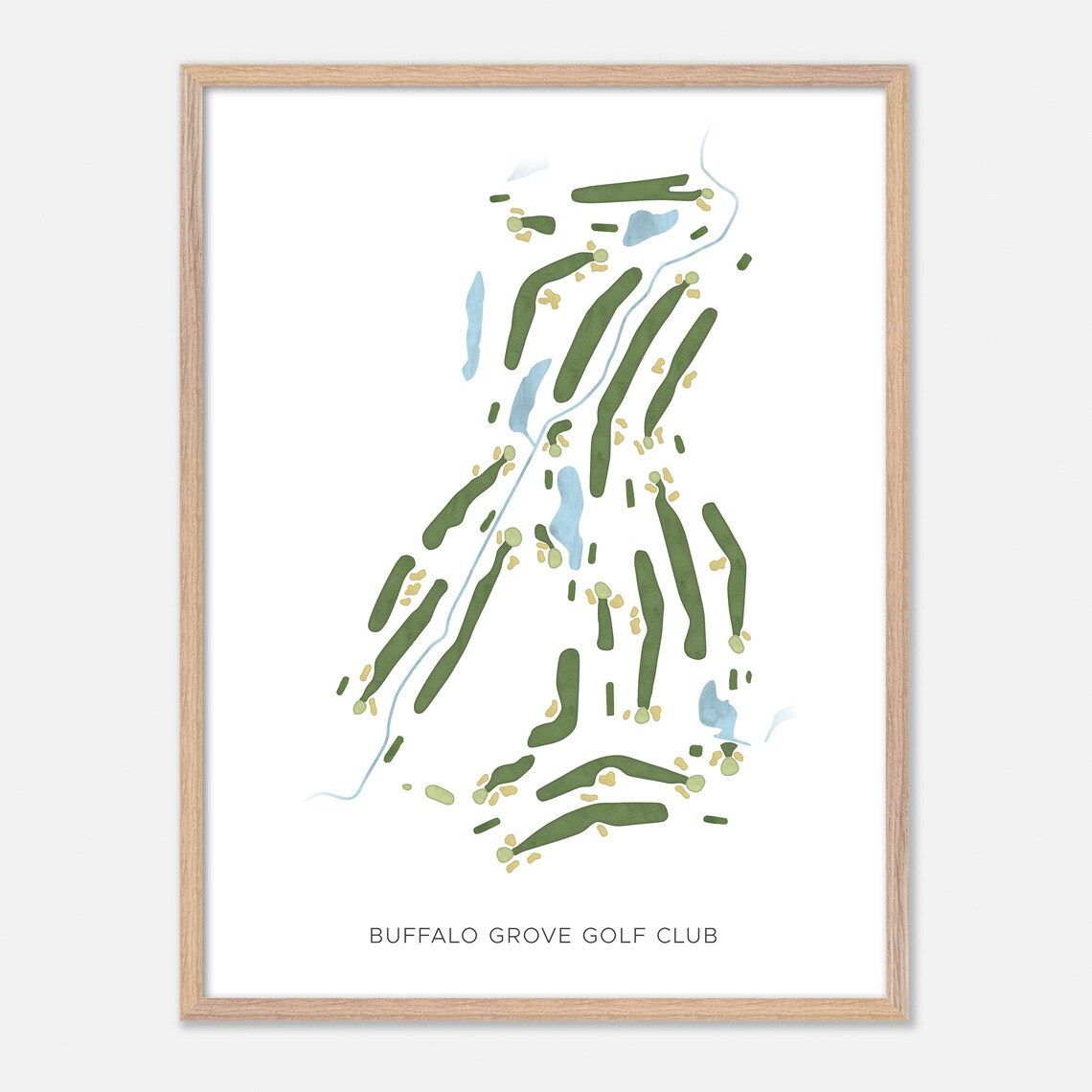 Buffalo Grove Golf Club Illinois Modern Watercolor Course Map Poster - Image 2