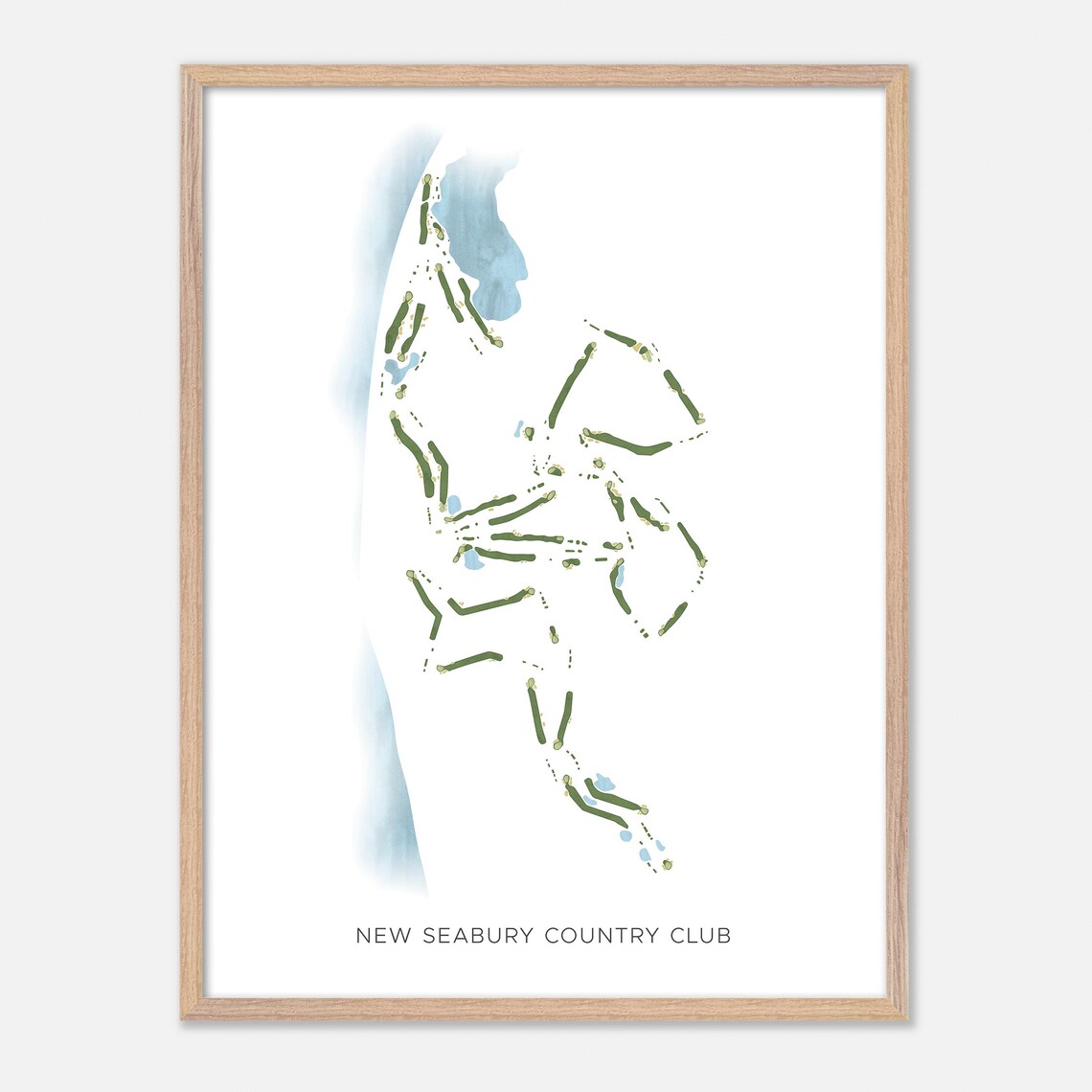 New Seabury Country Club Modern Fairway Golf Course Map Poster - Image 2