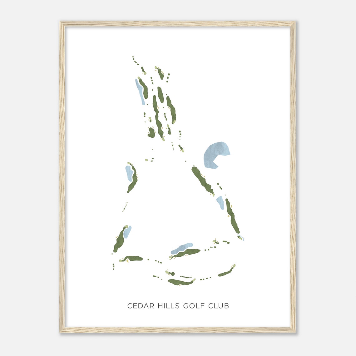 Cedar Hills Golf Club Utah Modern Watercolor Map Golfer Gift Poster