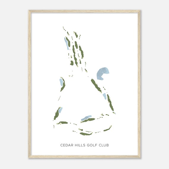 Cedar Hills Golf Club Utah Modern Watercolor Map Golfer Gift Golf Wall Art Golf Poster Print Course Layout
