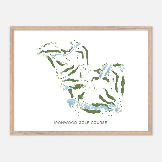 Ironwood Golf Course In Sussex Wisconsin Modern Watercolor Map Golfer Gift Golf Wall Art Golf Poster Print Course Layout