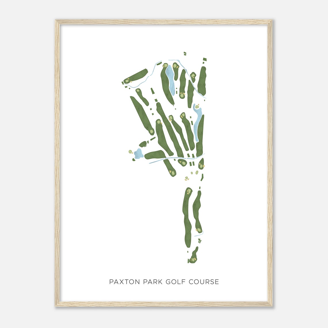 Paxton Park Golf Course Watercolor Layout Map Minimalist Wall Art