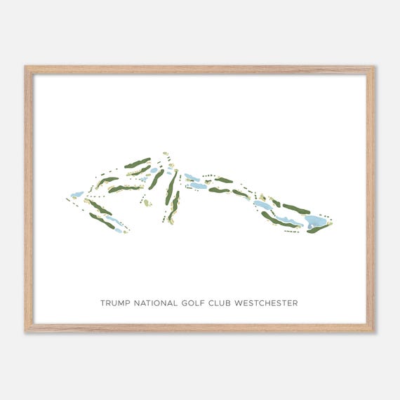 Trump National Golf Club Westchester In Briarcliff Manor New York Modern Watercolor Map Golfer Gift Golf Wall Art
