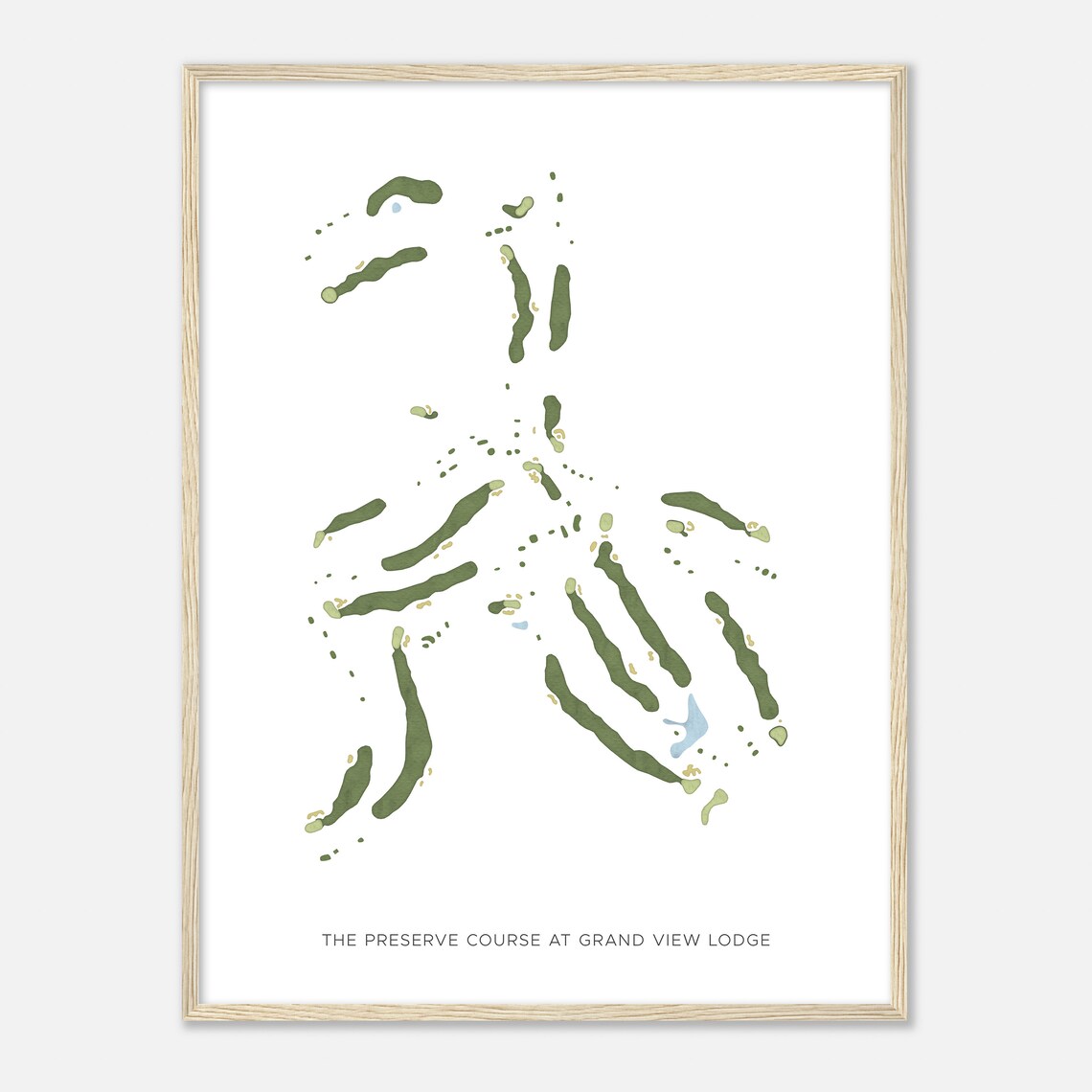 The Preserve Course at Grand View Lodge Watercolor Map Poster