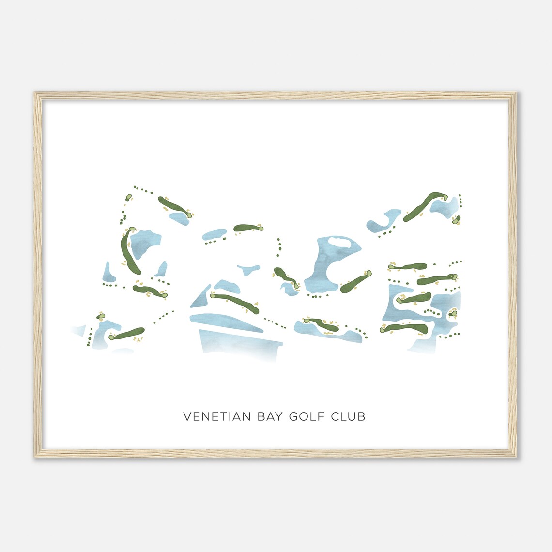 Venetian Bay Golf Club Beautiful Minimalist Fairway Line Map Art Poster