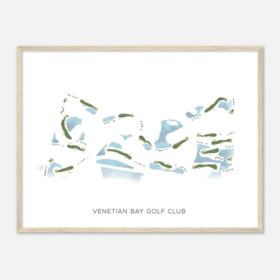 Venetian Bay Golf Club Beautiful Minimalist Fairway Line Map Art Poster