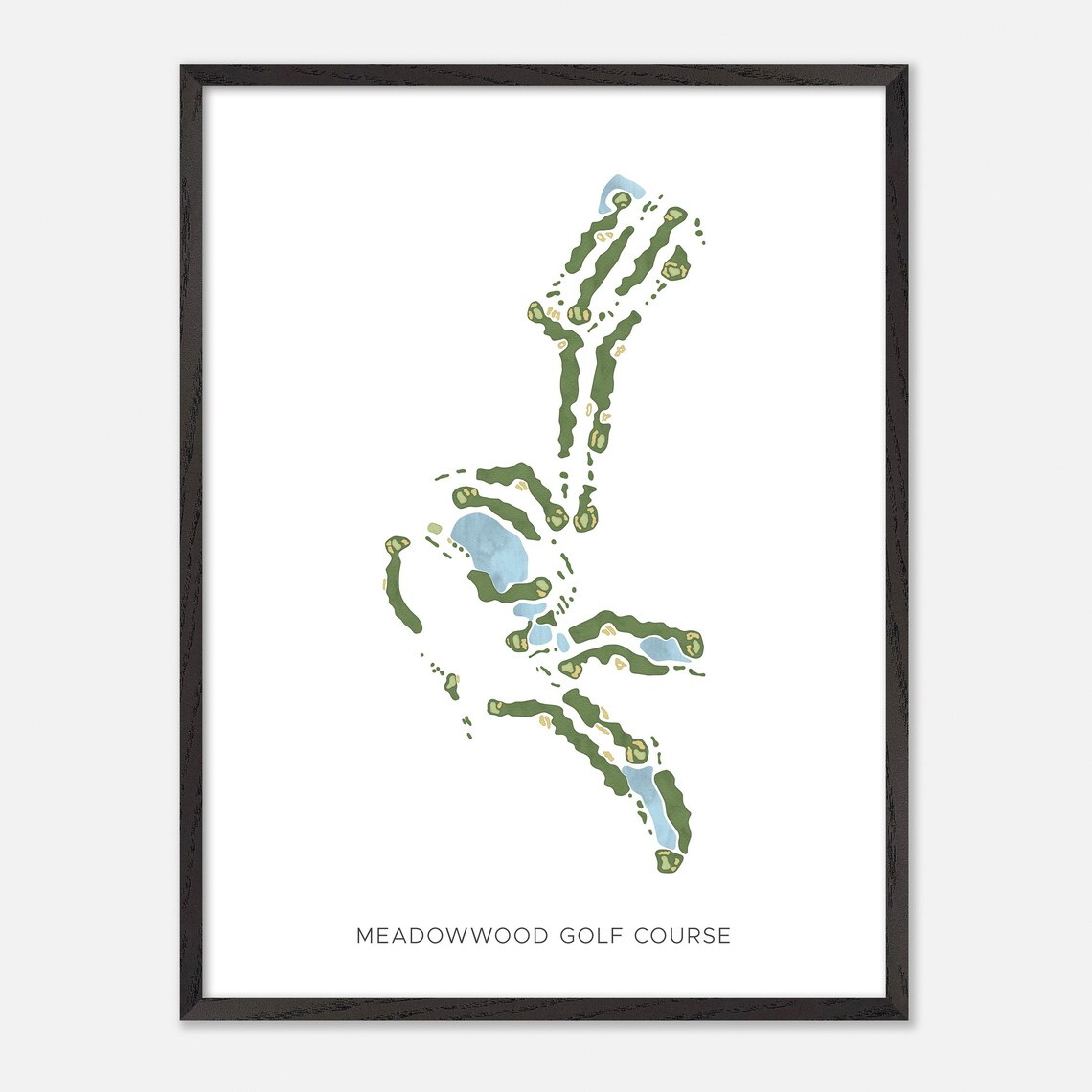 MeadowWood Golf Course Minimalist Watercolor Map Fairway Poster - Image 3
