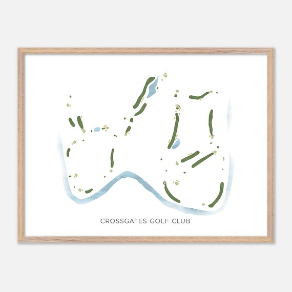 Crossgates Golf Club Pennsylvania Modern Watercolor Map Poster