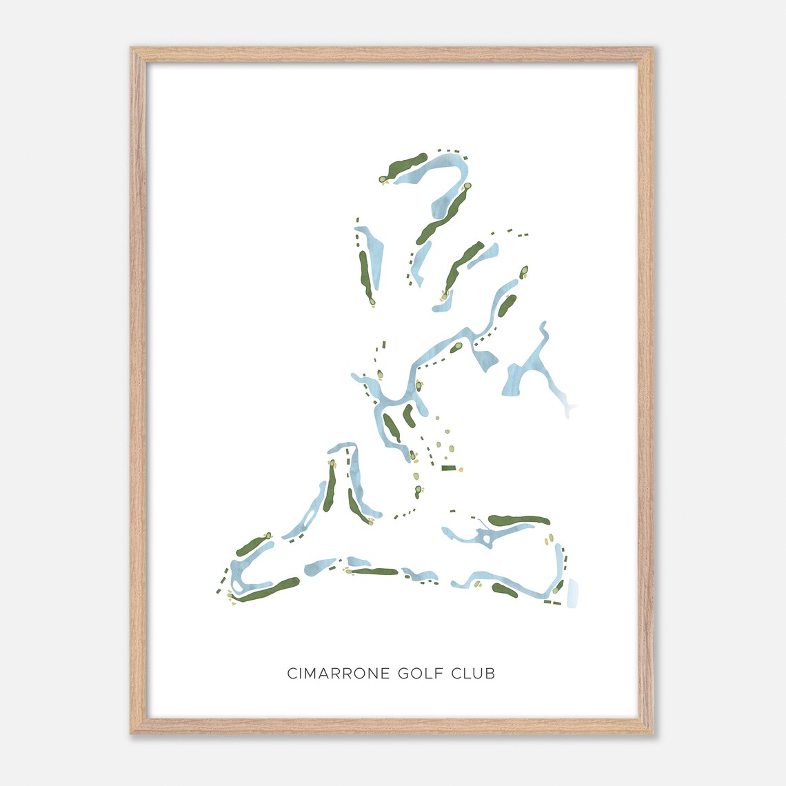 Cimarrone Golf Club Minimalist Watercolor Course Map Wall Art - Image 2