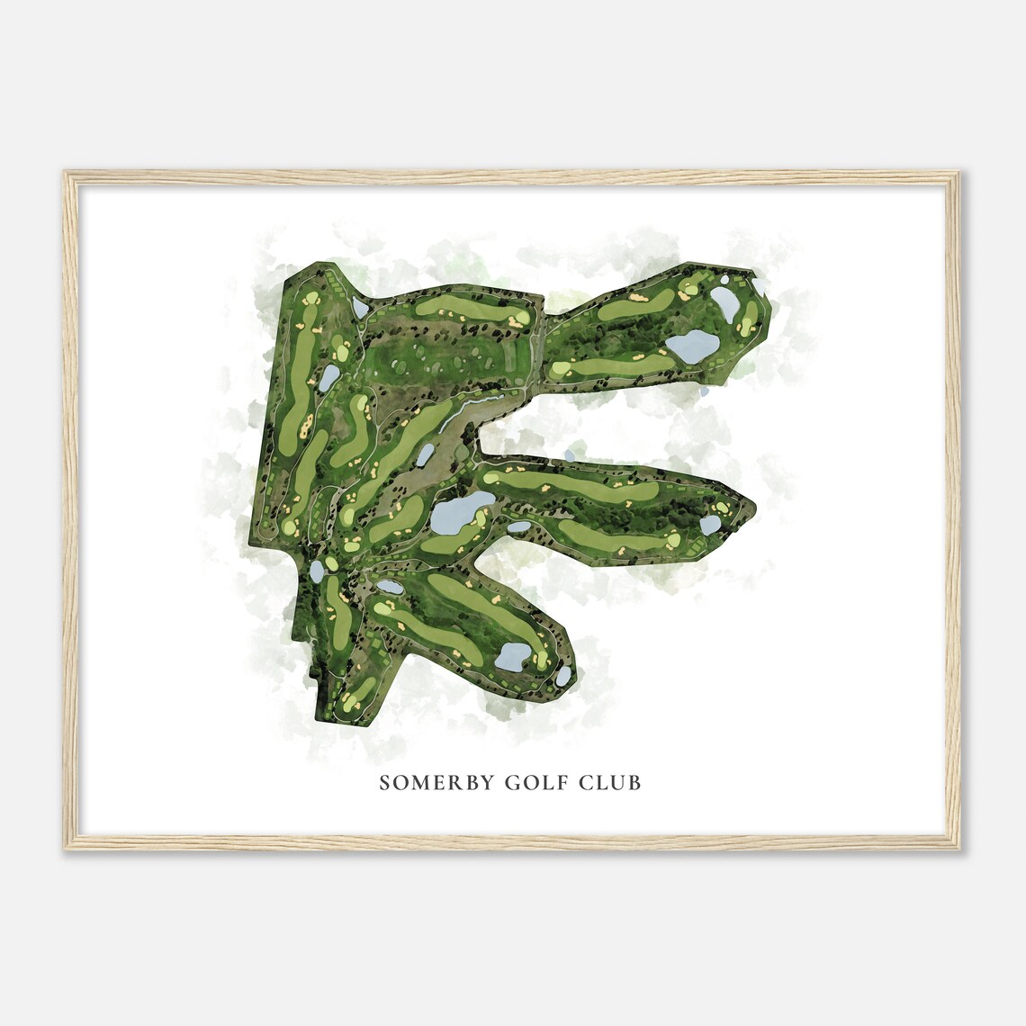 Somerby Golf Club Minnesota Watercolor Golf Course Map Poster
