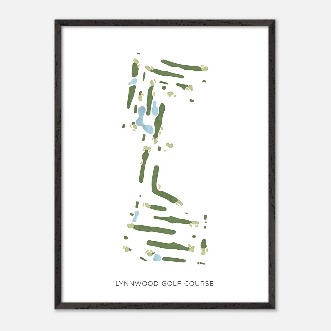 Lynnwood Golf Course Washington Modern Watercolor Map Poster - Image 3