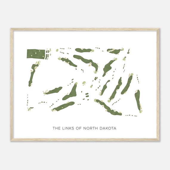 The Links Of North Dakota North Dakota Modern Watercolor Map Golfer Gift Golf Wall Art Golf Poster Print Course Layout