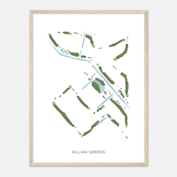 Killian Greens Florida Modern Watercolor Map Golfer Gift Golf Wall Art Golf Poster Print Course Layout