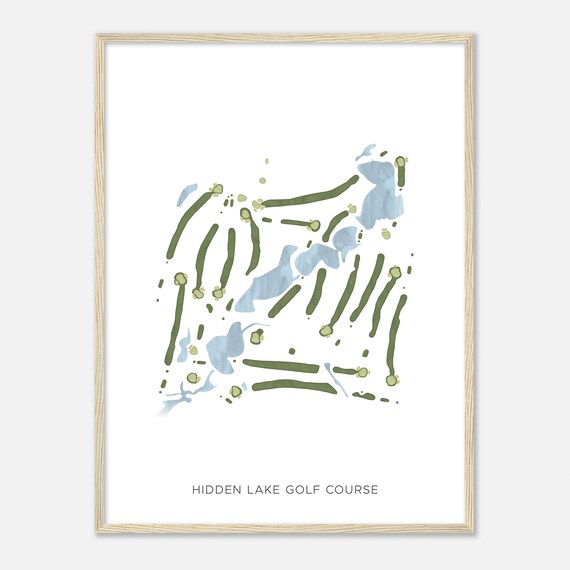 Hidden Lake Golf Course Kansas Modern Watercolor Map Golfer Gift Golf Wall Art Golf Poster Print Course Layout