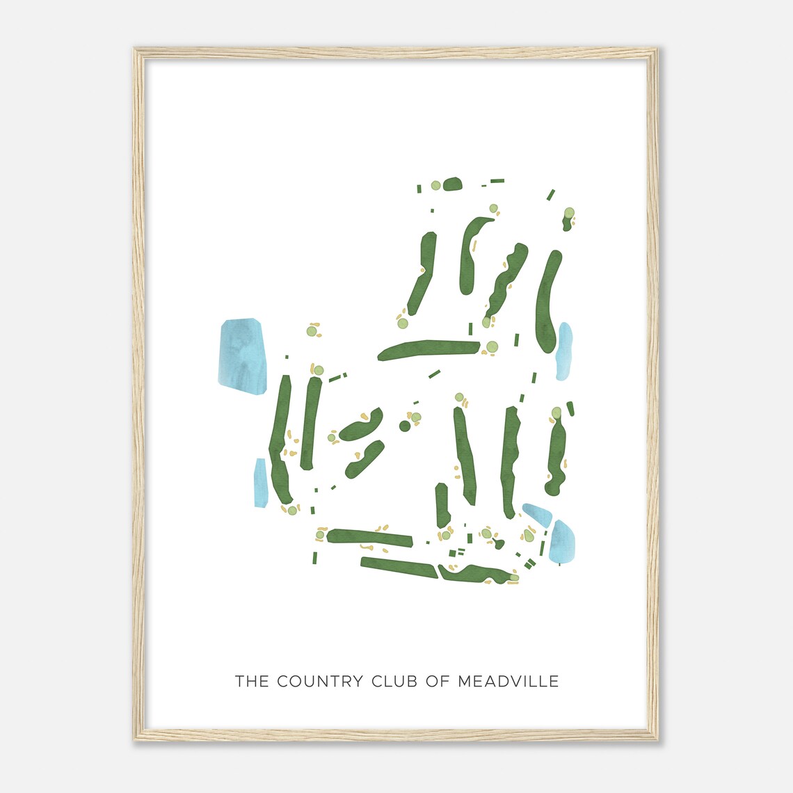 The Country Club Of Meadville Modern Watercolor Golf Course Map Poster
