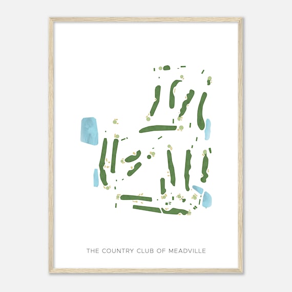 The Country Club Of Meadville Pennsylvania Modern Watercolor Map Golfer Gift Golf Wall Art Golf Poster Print Course Layout