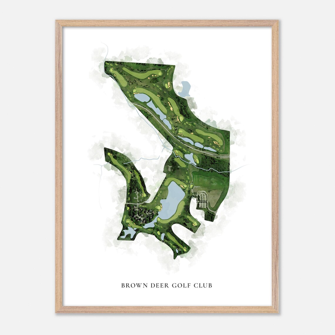 Brown Deer Golf Club Coralville Iowa Classic Watercolor Map Poster - Image 6
