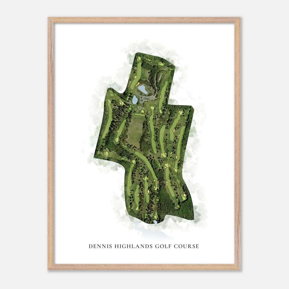 Dennis Highlands Golf Course Aerial Watercolor Golf Course Map Poster - Image 2