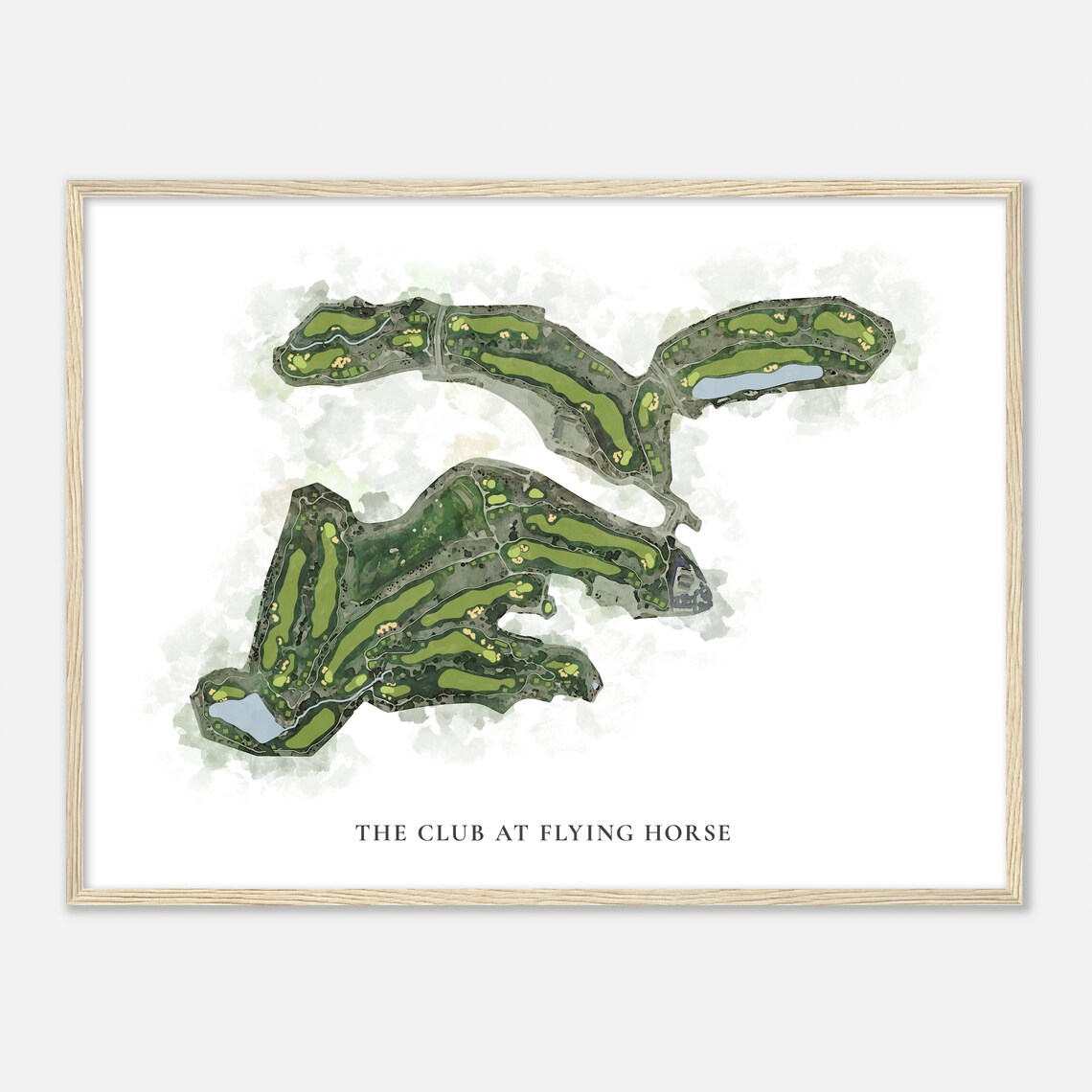 The Club at Flying Horse Classic Watercolor Aerial Map Poster - Image 2