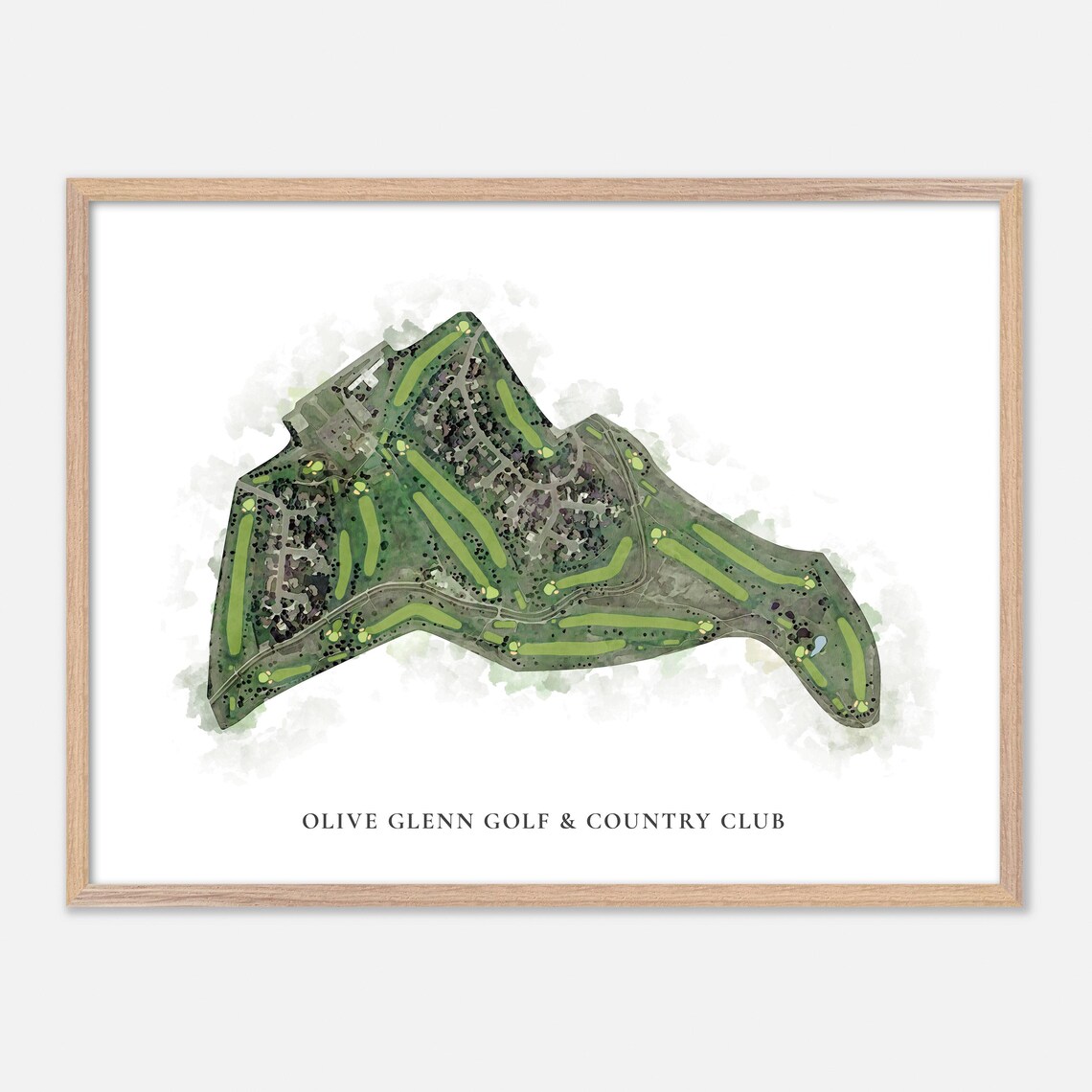 Olive Glenn Golf and Country Club Classic Watercolor Map Poster