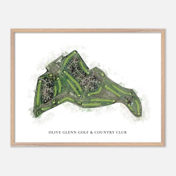 Olive Glenn Golf Country Club In Cody Wyoming Classic Watercolor Map Golfer Gift Golf Wall Art Golf Poster Print Course Layout
