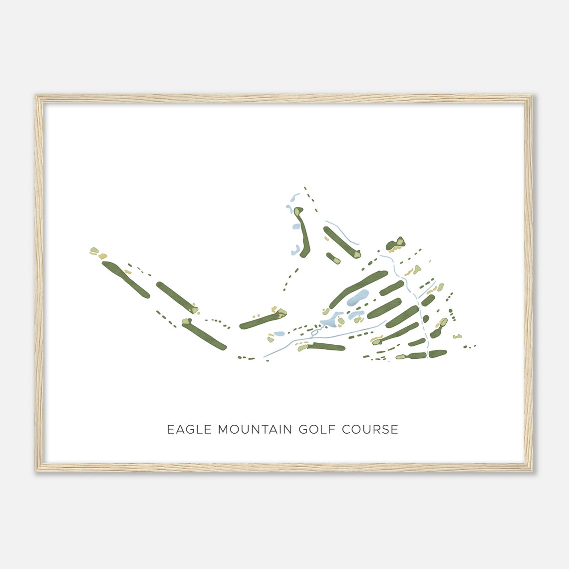 Eagle Mountain Golf Course Modern Watercolor Golf Course Map Poster - Image 2