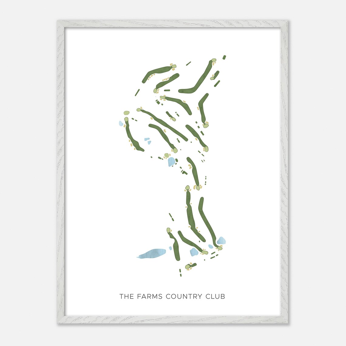 The Farms Country Club Modern Watercolor Golf Course Map Poster - Image 2