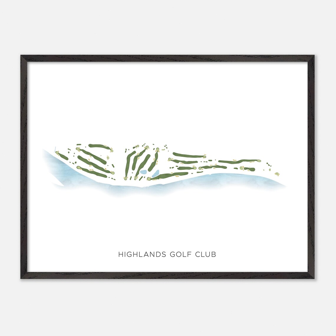 Highlands Golf Club Canada Modern Minimalist Watercolor Map Poster - Image 4