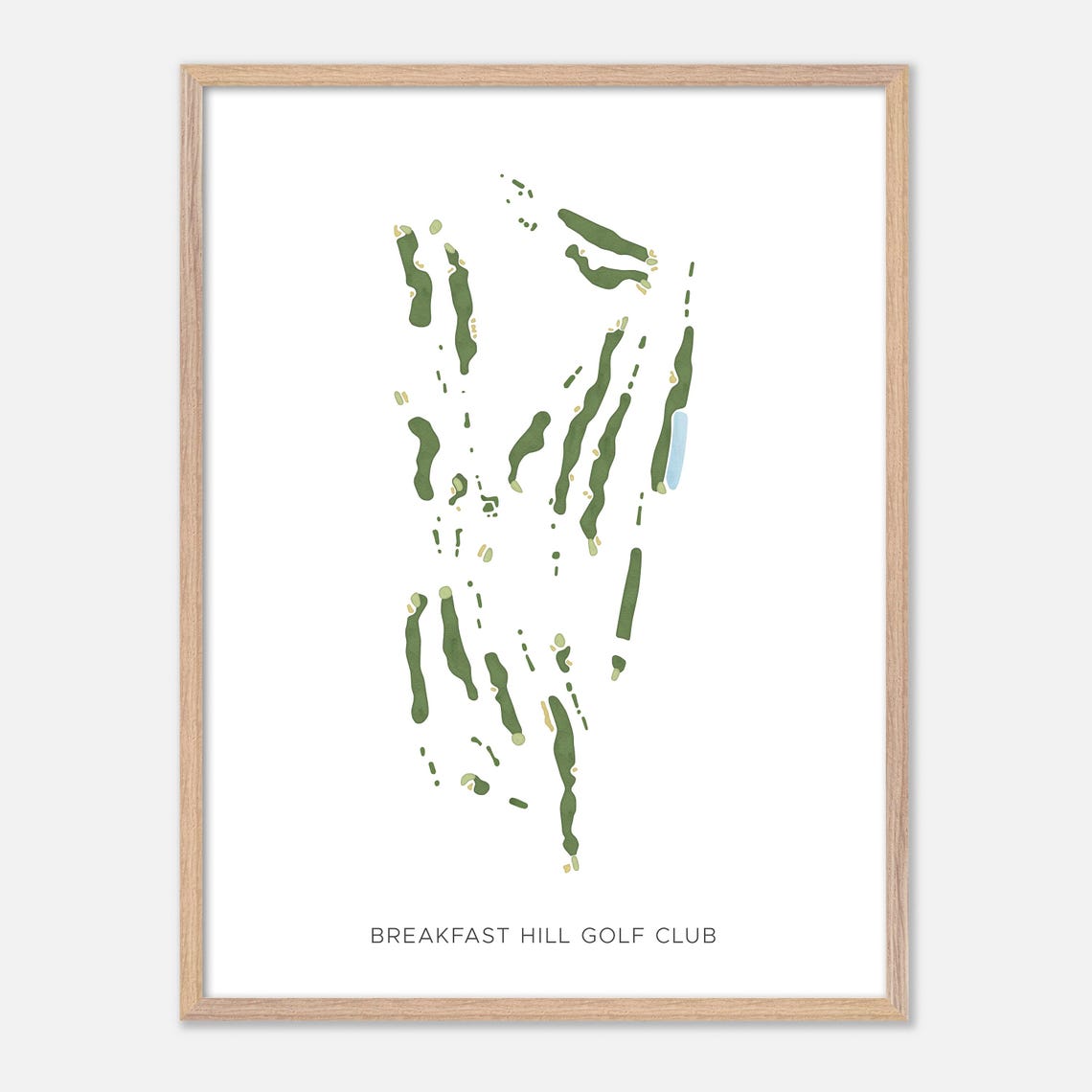 Breakfast Hill Golf Club Modern Fairway Golf Course Map Poster - Image 2