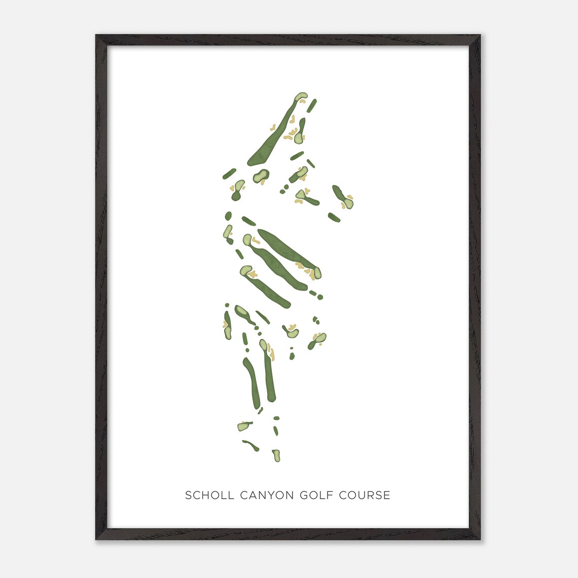 Scholl Canyon Golf Course Minimalist Watercolor Fairway Map Poster - Image 3