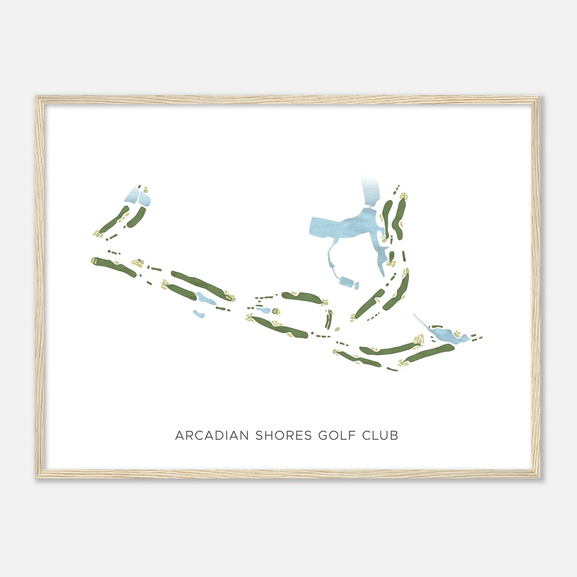Arcadian Shores Golf Club South Carolina Modern Watercolor Map Poster - Image 2