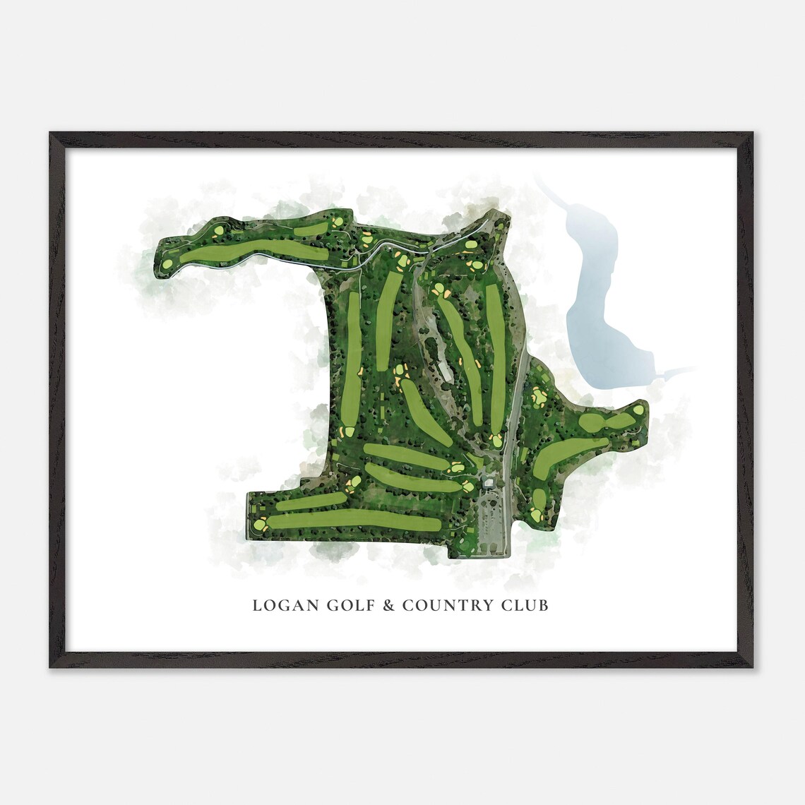 Logan Golf and Country Club Utah Classic Watercolor Map Poster - Image 5