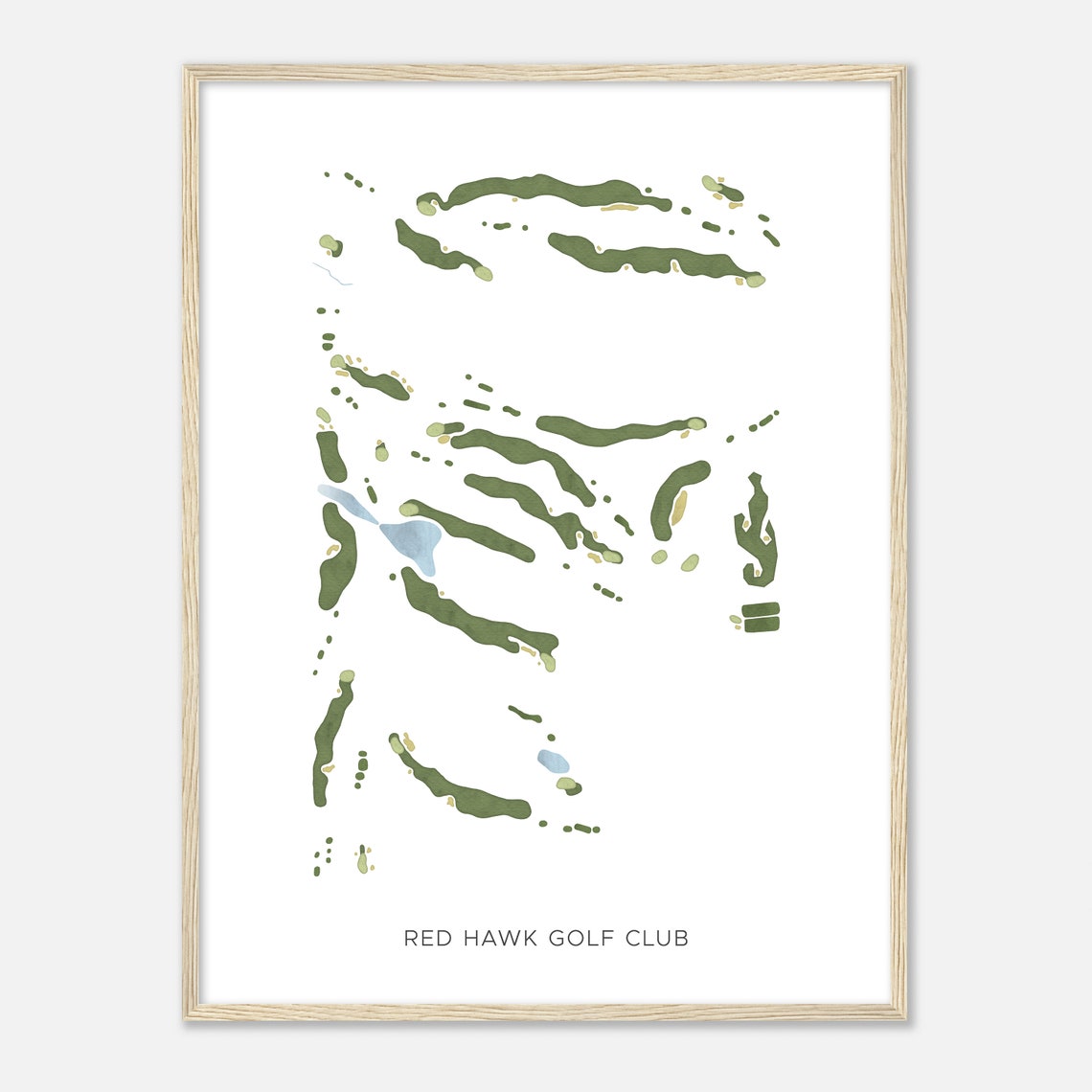 Red Hawk Golf Club Modern Minimalist Course Layout Map Poster - Image 2