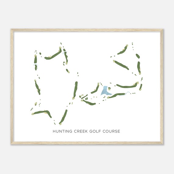 Hunting Creek Golf Course Modern Watercolor Golf Course Map Art Poster