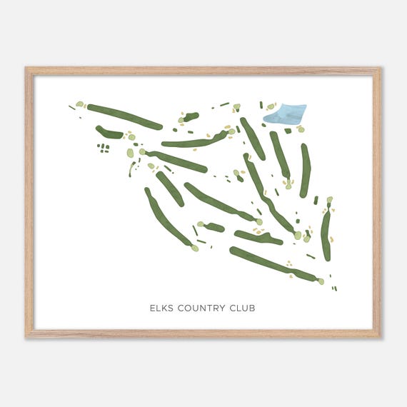 Elks Country Club In Rosemount Ohio Modern Watercolor Map Golfer Gift Golf Wall Art Golf Poster Print Course Layout