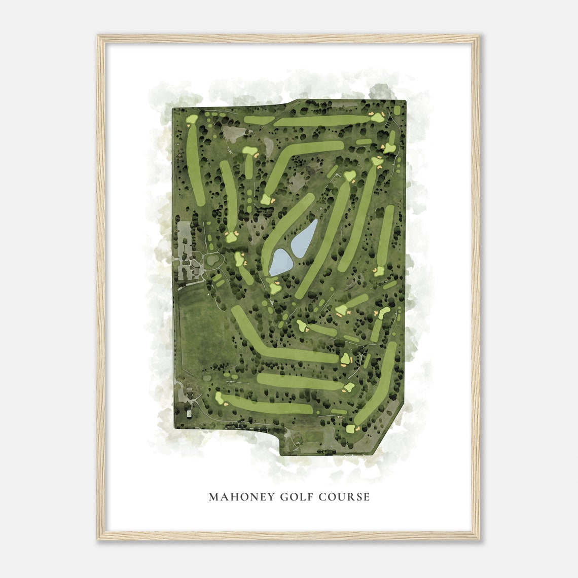 Mahoney Golf Course Nebraska Classic Watercolor Map Golfer Gift Golf Wall Art Golf Poster Print Course Layout - Image 2