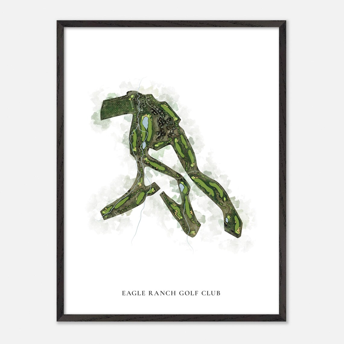 Eagle Ranch Golf Club Watercolor Map Art Colorado Golfer Poster - Image 3
