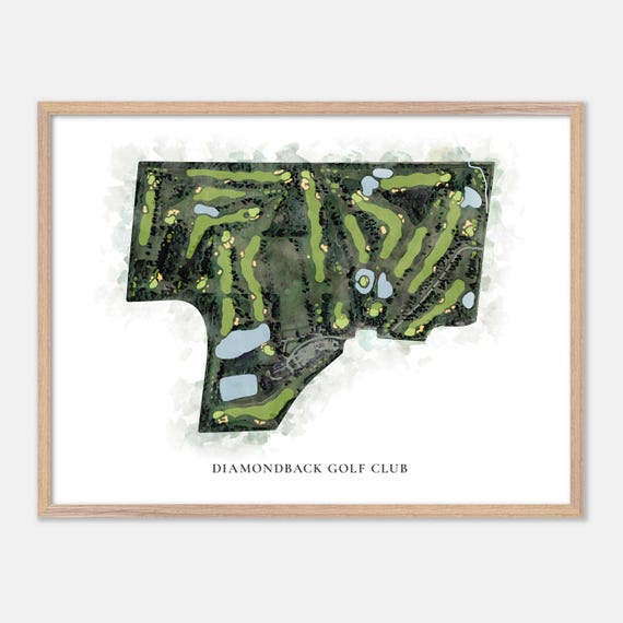 Diamondback Golf Club In Richmond Hill Canada Classic Watercolor Map Golfer Gift Golf Wall Art Golf Poster Print Course Layout