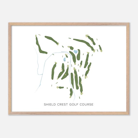 Shield Crest Golf Course In Klamath Falls Oregon Modern Watercolor Map Golfer Gift Golf Wall Art Golf Poster Print Course Layout