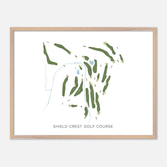 Shield Crest Golf Course Modern Minimalist Golf Course Map Poster