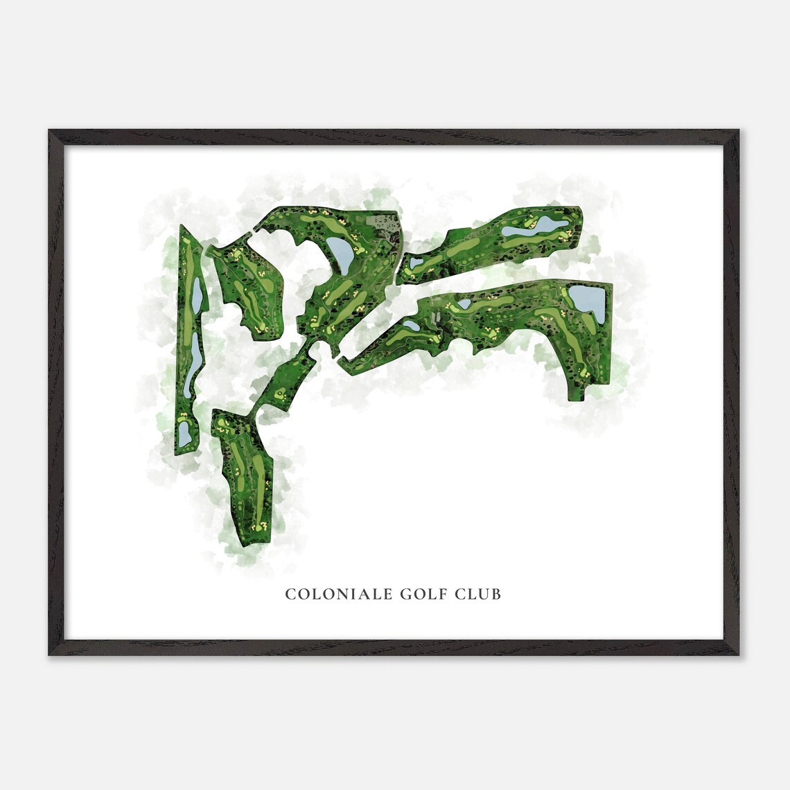 Coloniale Golf Club Canada Classic Watercolor Golf Map Poster - Image 4