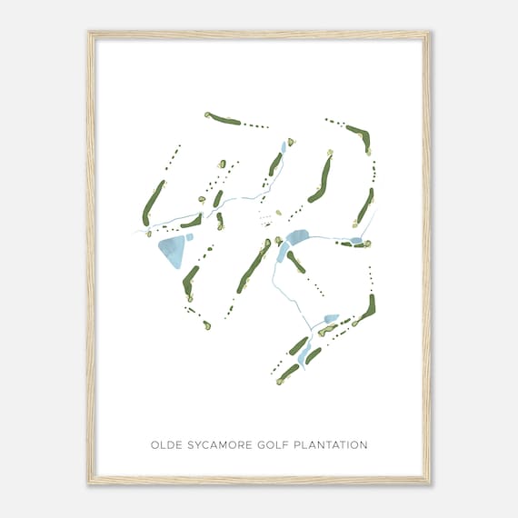 Olde Sycamore Golf Plantation Modern Watercolor Course Map Poster