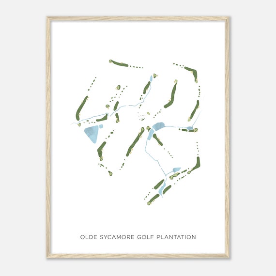 Olde Sycamore Golf Plantation North Carolina Modern Watercolor Map Golfer Gift Golf Wall Art Golf Poster Print Course Layout