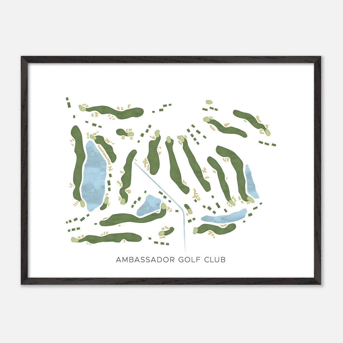 Ambassador Golf Club Windsor Canada Modern Watercolor Map Poster - Image 4