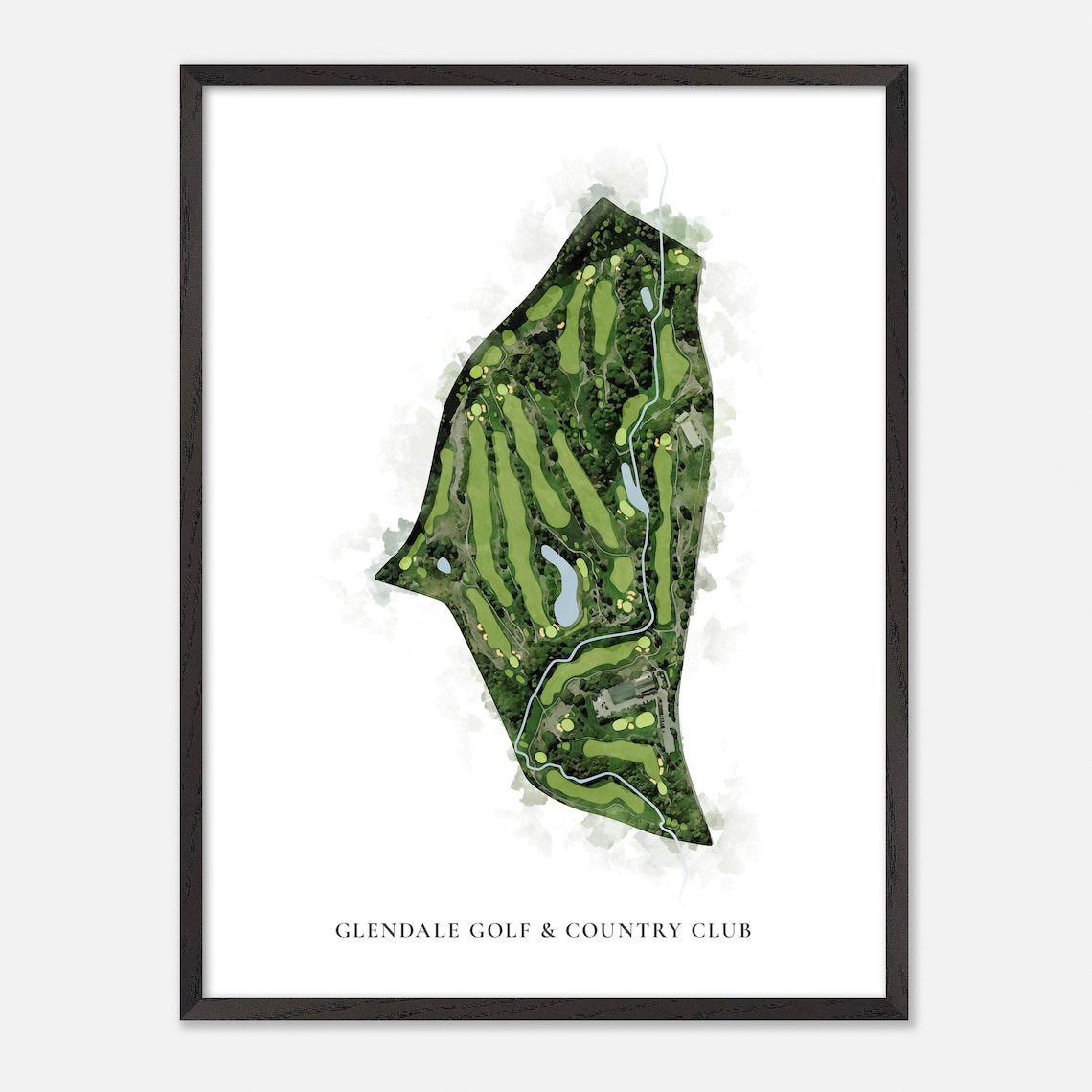 Glendale Golf & Country Club Canada Classic Watercolor Course Map Poster - Image 2