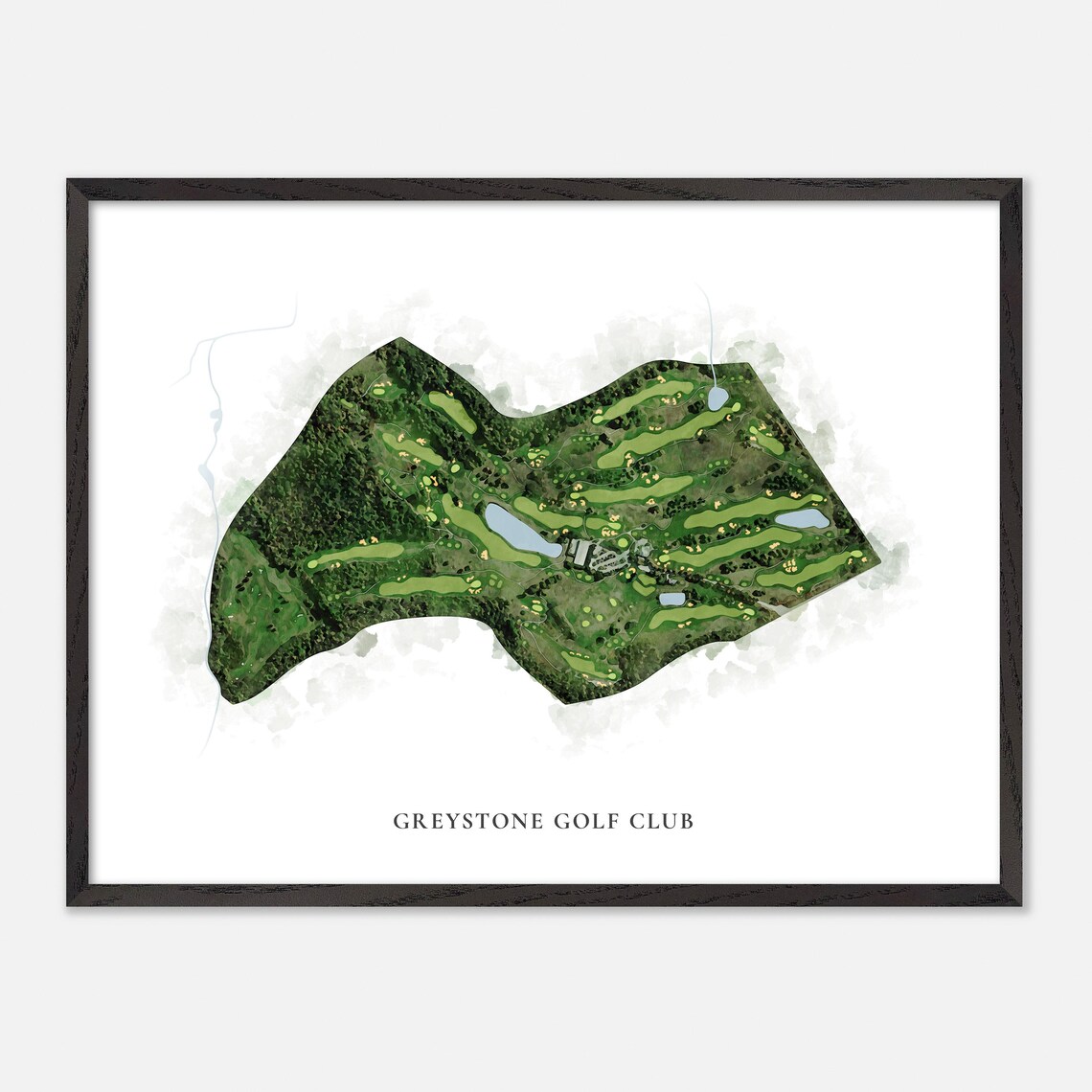 Greystone Golf Club Milton Canada Classic Watercolor Map Poster - Image 4